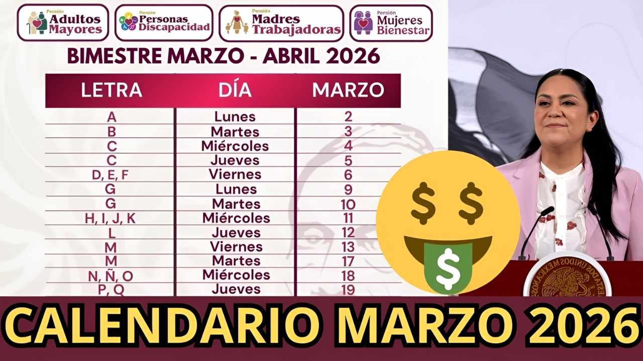 Calendario Pensión Bienestar marzo 2026: fechas tentativas de pago y beneficiarios confirmados