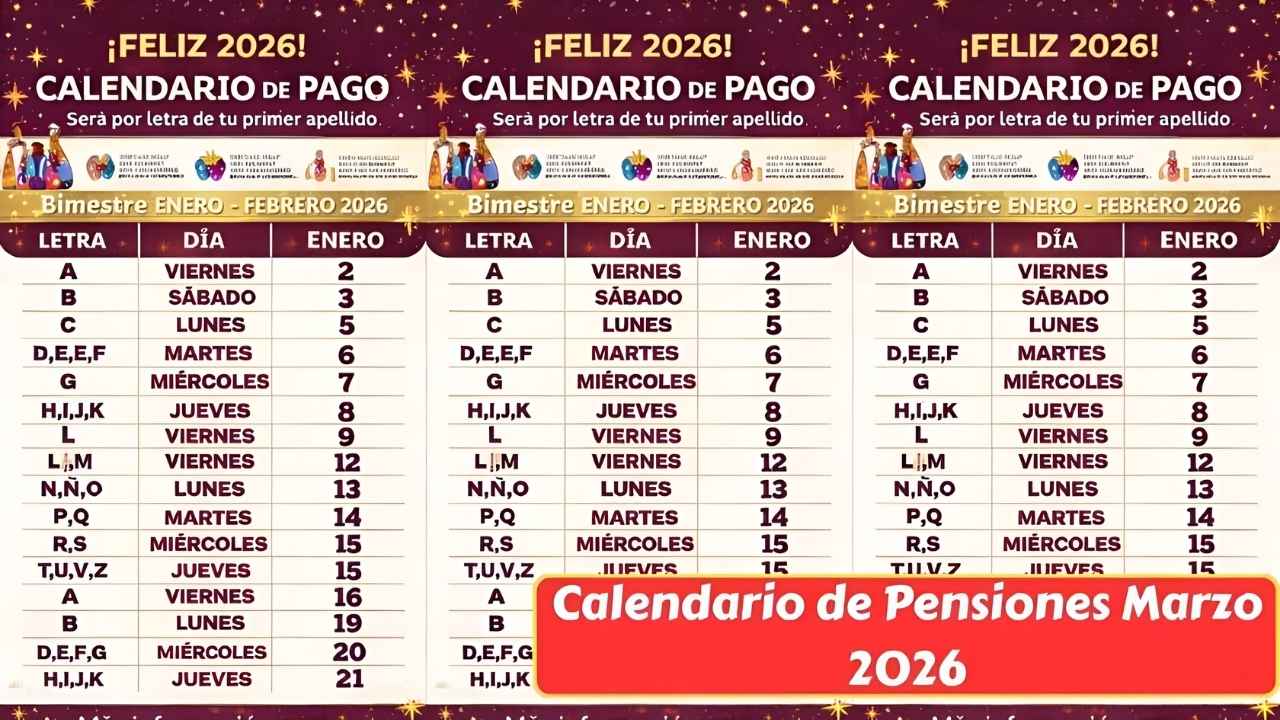 Calendario de Pensiones Marzo 2026: consulta las fechas oficiales de pago en todo México